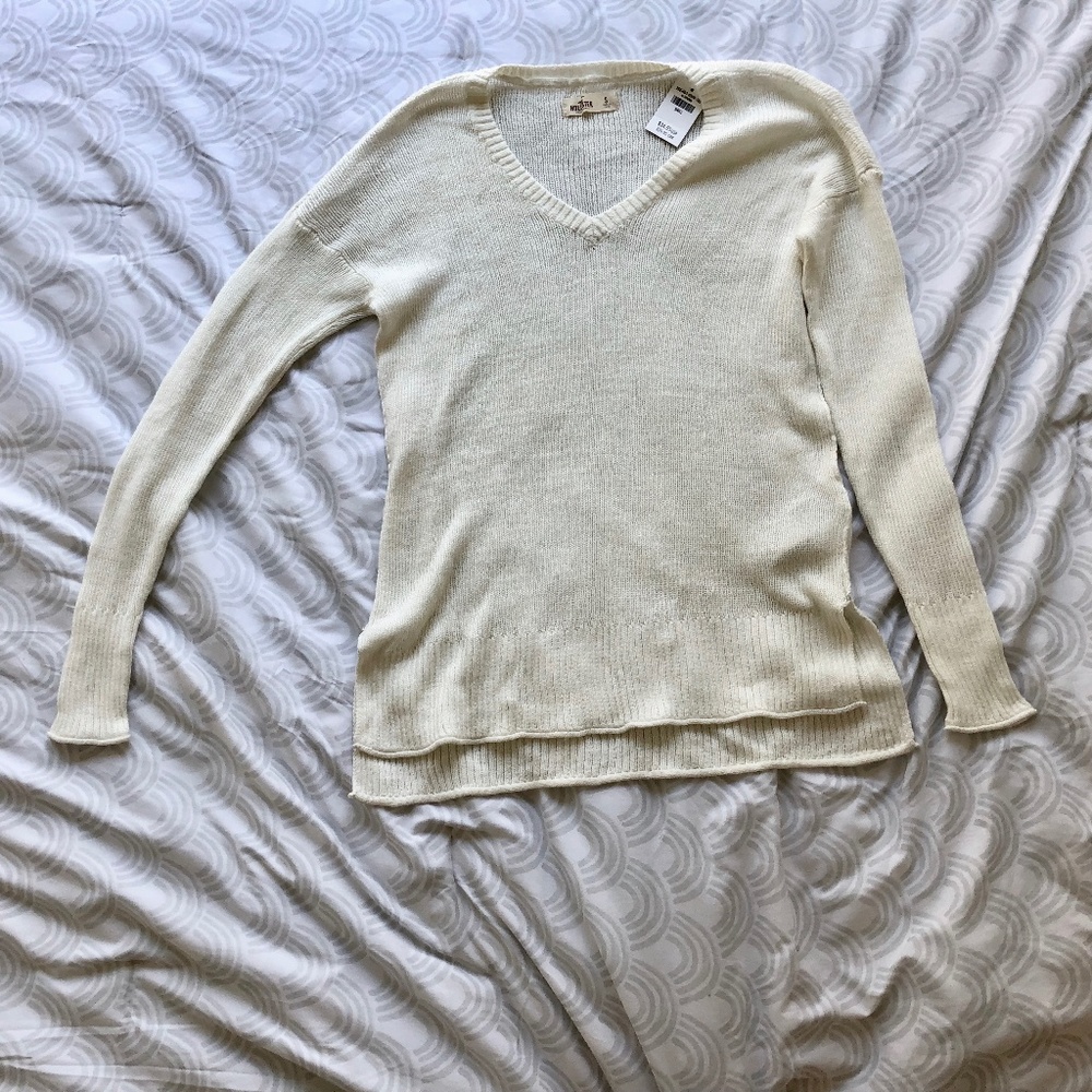 Hollister Cream White Knit Long Sleeve